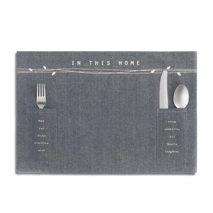 NWT - Demdaco - Set of 4 - In this Home Utensil Pocket Placemat